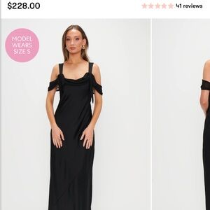 Show Me Your MuMu Black Cold-Shoulder Maxi Dress